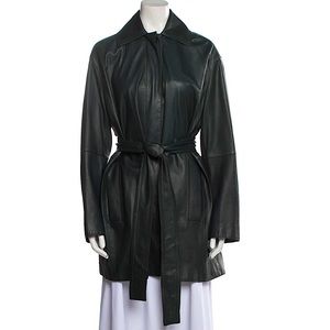 Vince Green Leather Trenchcoat, Large
